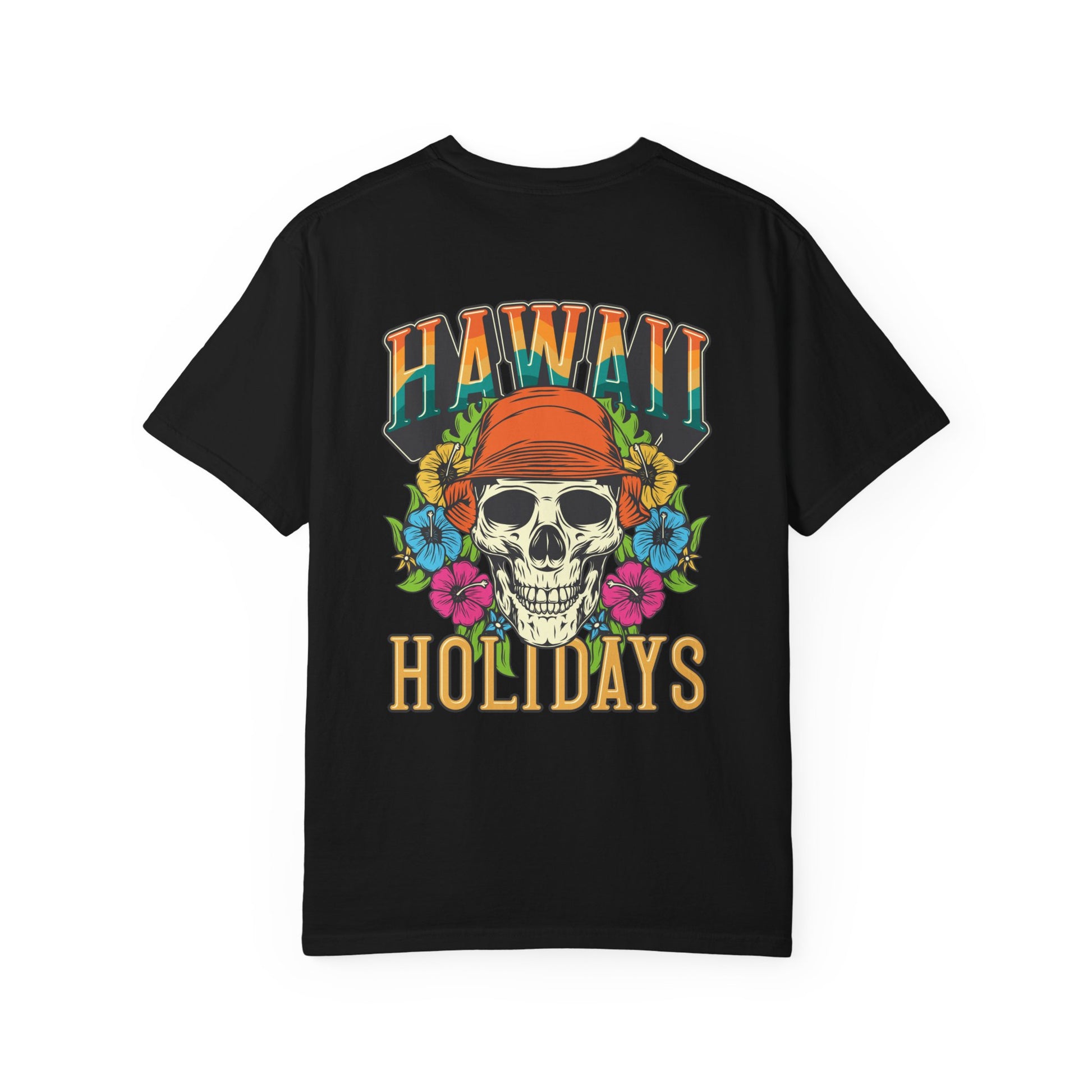Hawaii Holidays Skull T-Shirt, Graphic Tee, Unisex Shirt, Casual Wear, Vacation Outfits, Summer Apparel