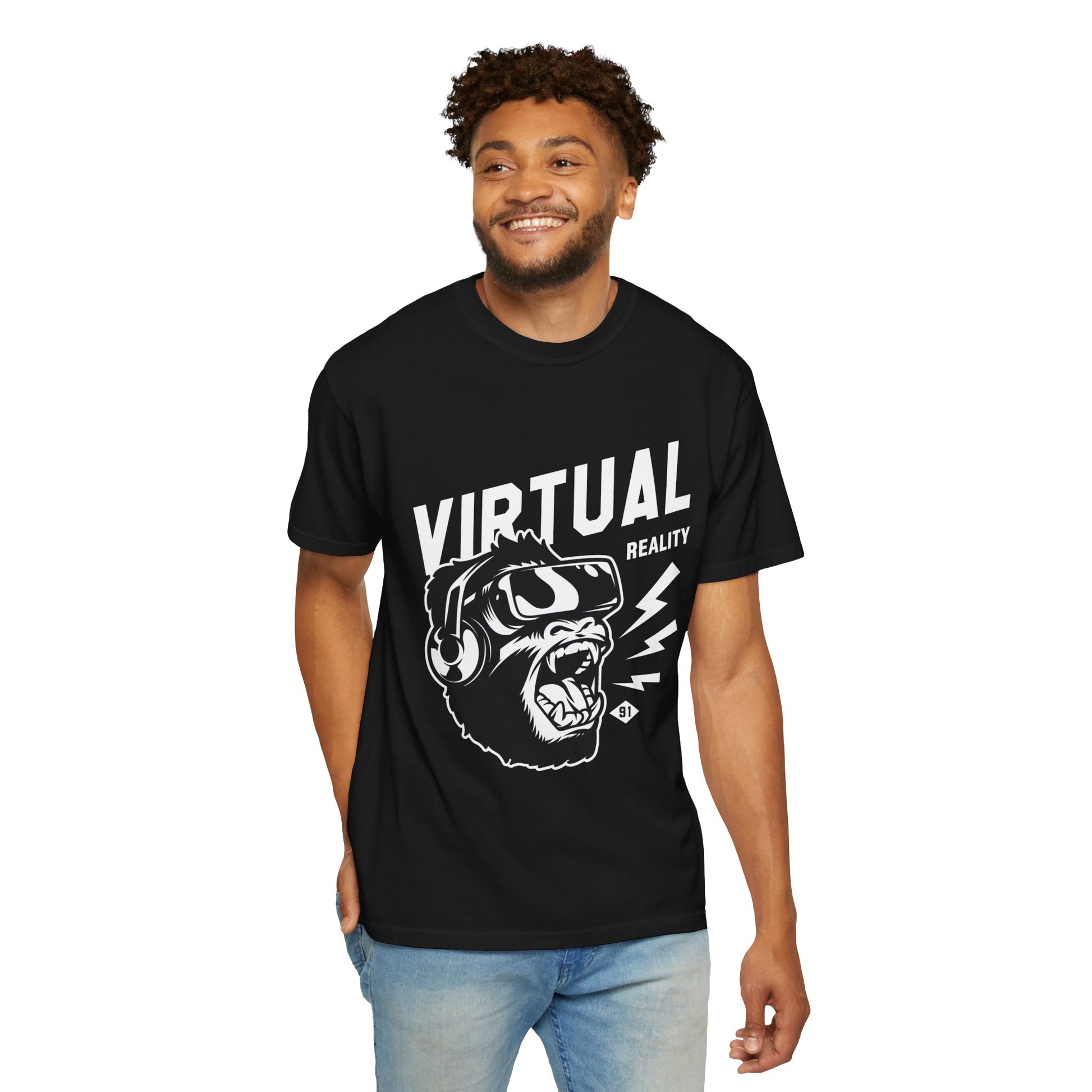 Virtual Reality Unisex Garment-Dyed T-Shirt, Cool Gaming Tee, Casual Wear, Unique Gift, Gamer Apparel