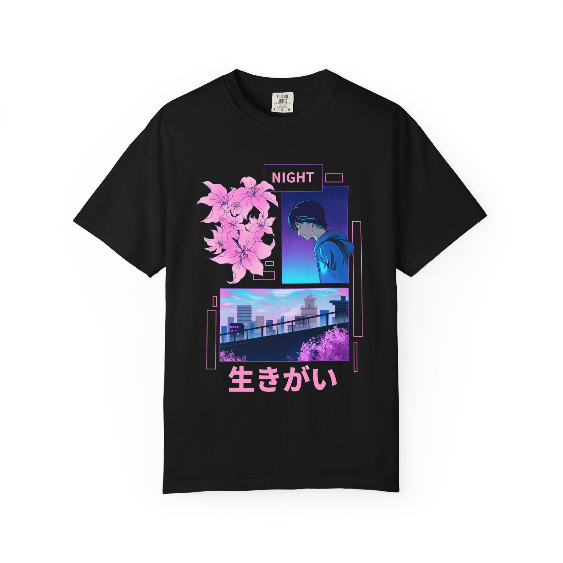 Night Vibes Unisex T-Shirt | Aesthetic Anime Tee, Cool Streetwear, Gift for Him/Her, Casual Wear, Perfect for Anime Lovers