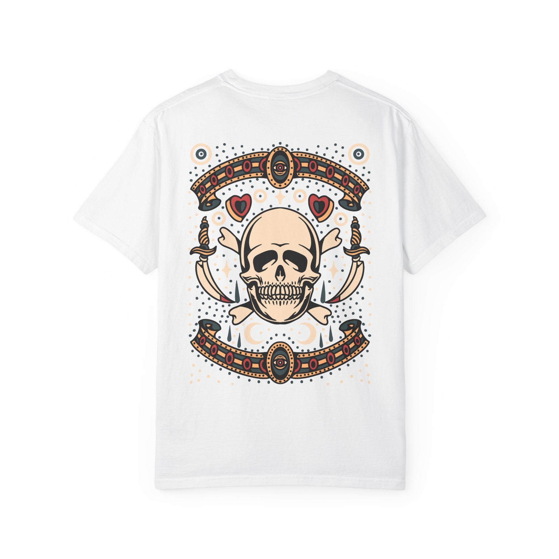 Skull & Hearts Graphic Tee | Unisex T-Shirt | Casual Wear, Gifts for Him/Her, Halloween Apparel, Alternative Fashion, Edgy Style