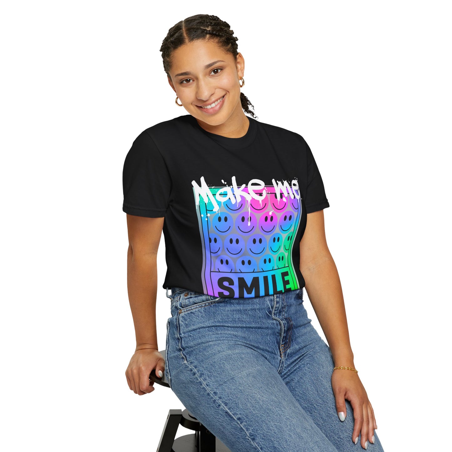 Make Me Smile Unisex T-shirt, Colorful Graphic Tee, Positive Vibes Shirt, Gift for Friends, Casual Everyday Wear