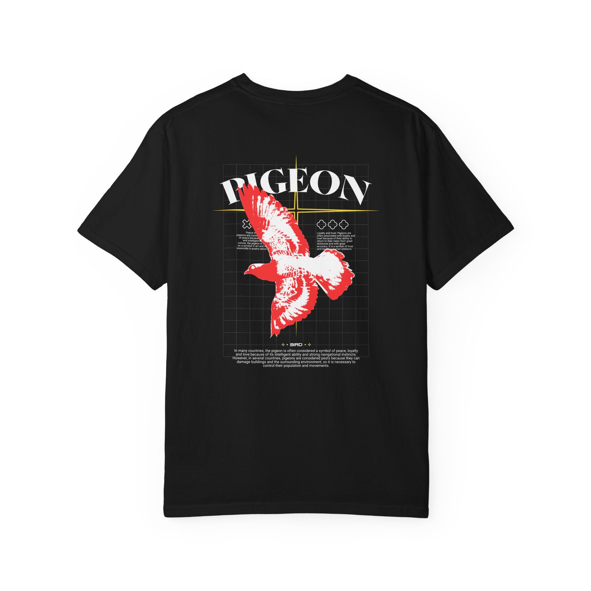 Stylish Unisex Garment-Dyed T-Shirt with Pigeon Design - Casual Streetwear, Perfect for Gifts, Summer Outings, and Everyday Wear