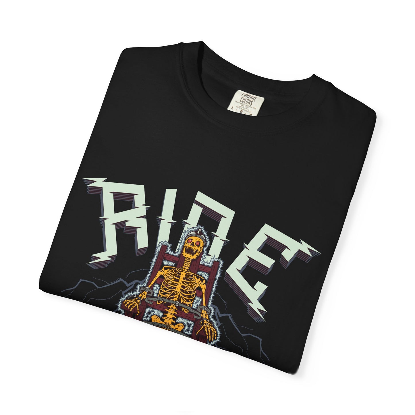 Skeleton Ride the Lightning T-Shirt, Unisex Graphic Tee, Music Lover Gift, Halloween Outfit, Alternative Fashion