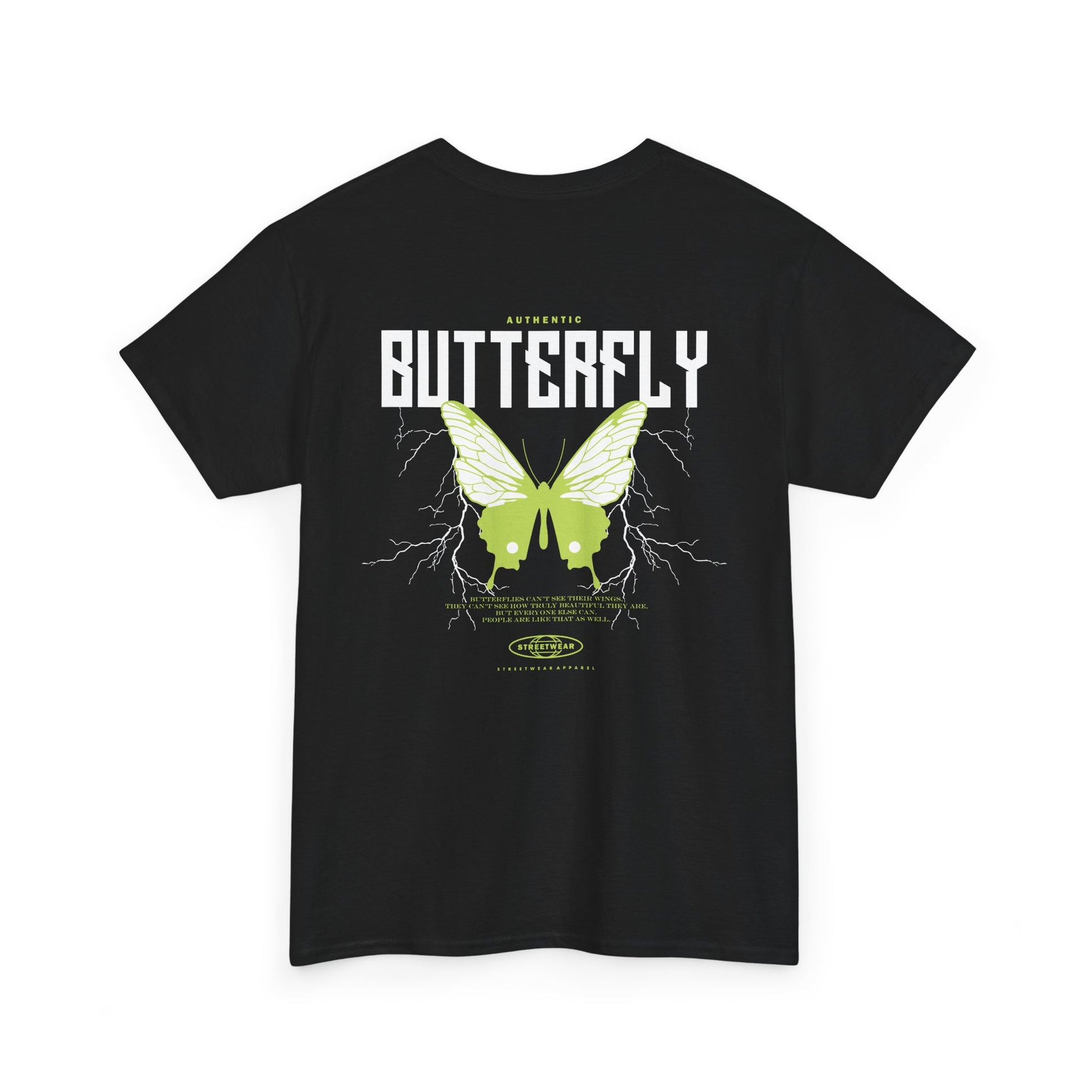 Butterfly Art Heavy Cotton Tee, Gothic T-Shirt, Unisex Shirt, Unique Graphic Tee, Spring Fashion, Trendy Gift