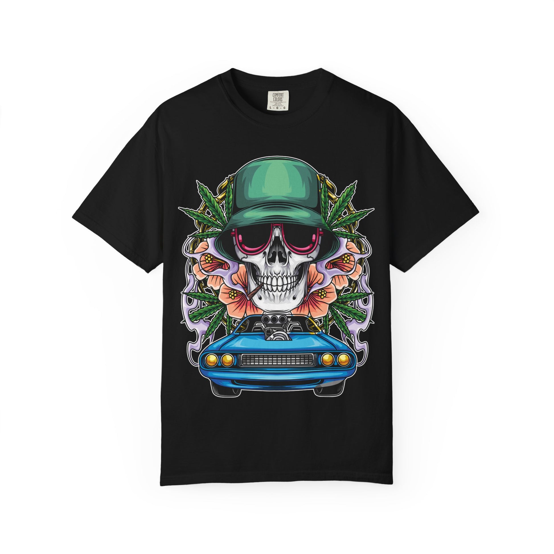Skull & Car Graphic Tee, Vintage Style Shirt, Unisex Casual Wear, Great Gift Idea, Music Festival Attire, Summer Outfit
