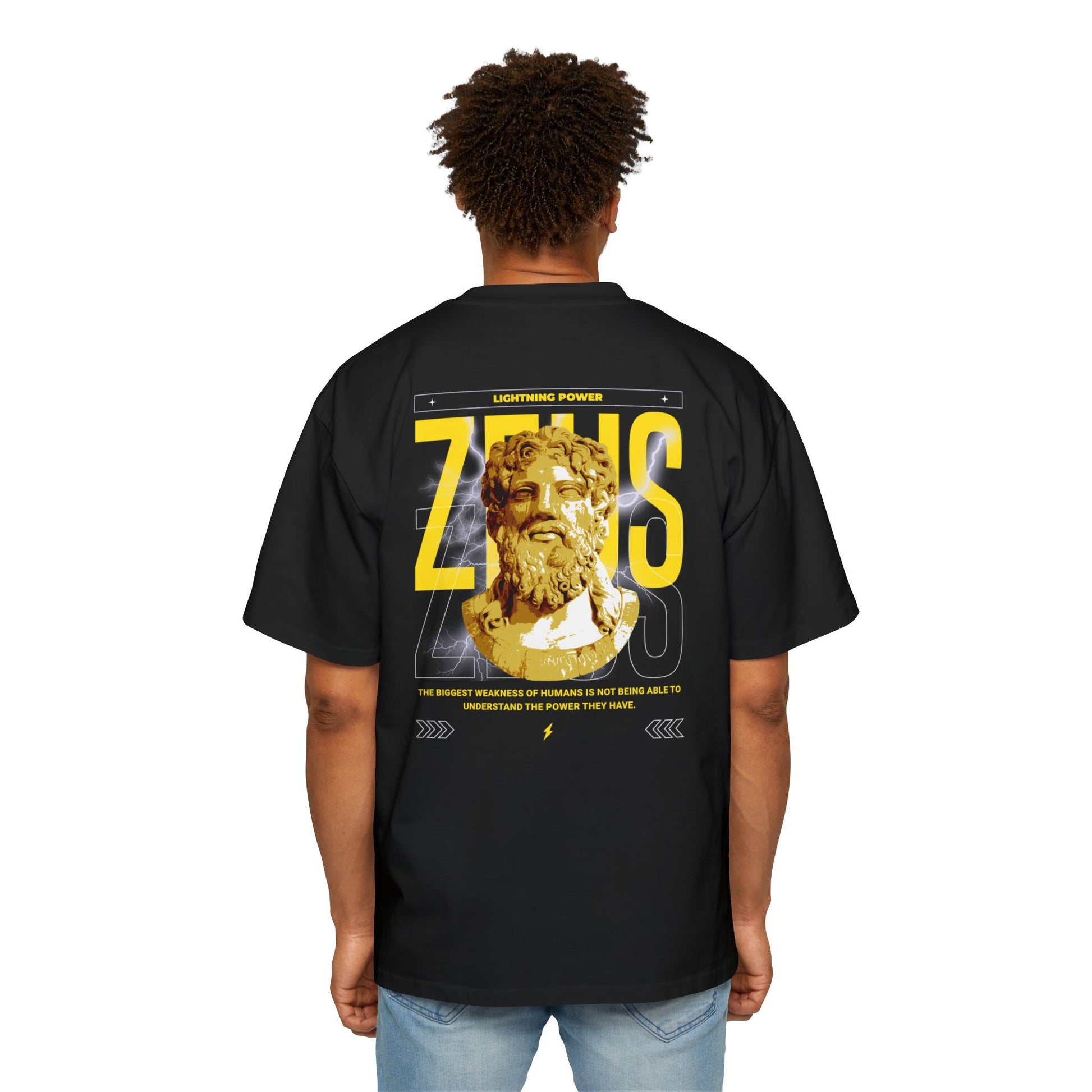 Men's Graphic Tee - Zeus Design, Oversized T-shirt for Casual Wear, Gift for Mythology Lovers, Streetwear, Summer Fashion, Unique Gift Idea