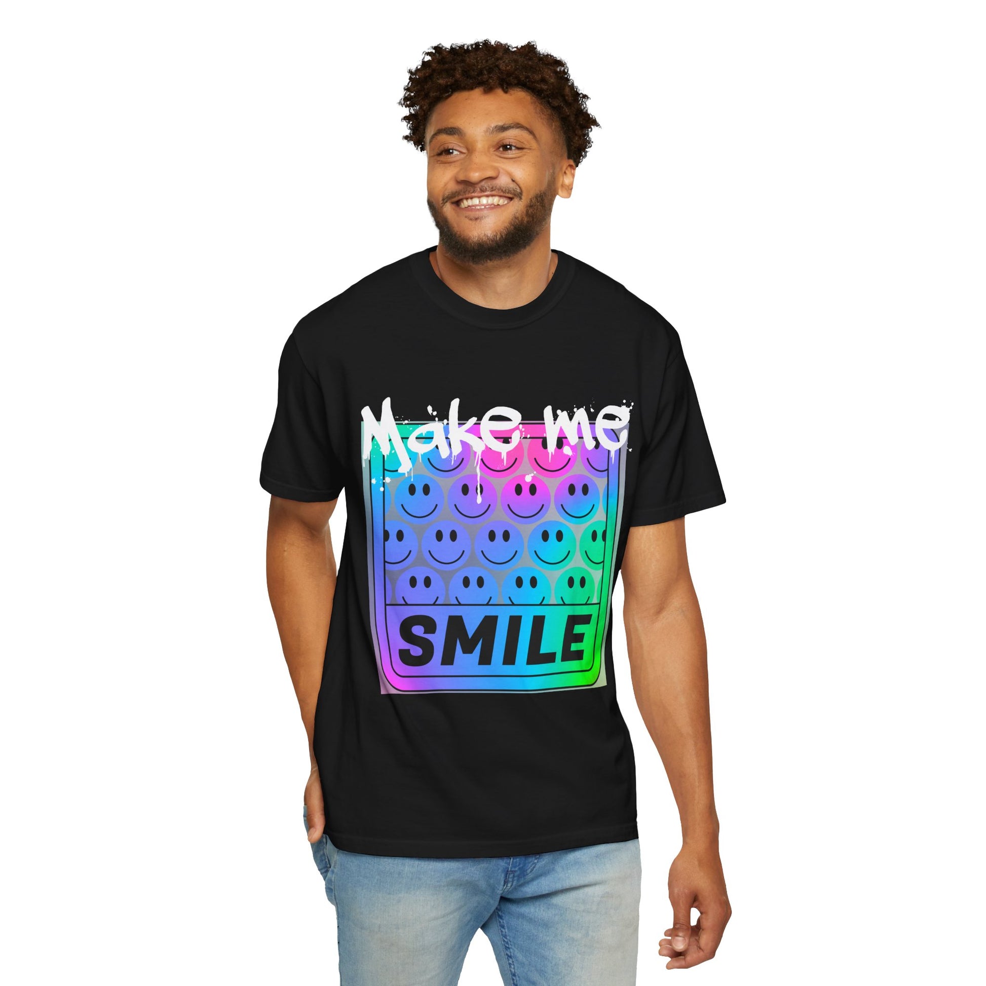 Make Me Smile Unisex T-shirt, Colorful Graphic Tee, Positive Vibes Shirt, Gift for Friends, Casual Everyday Wear