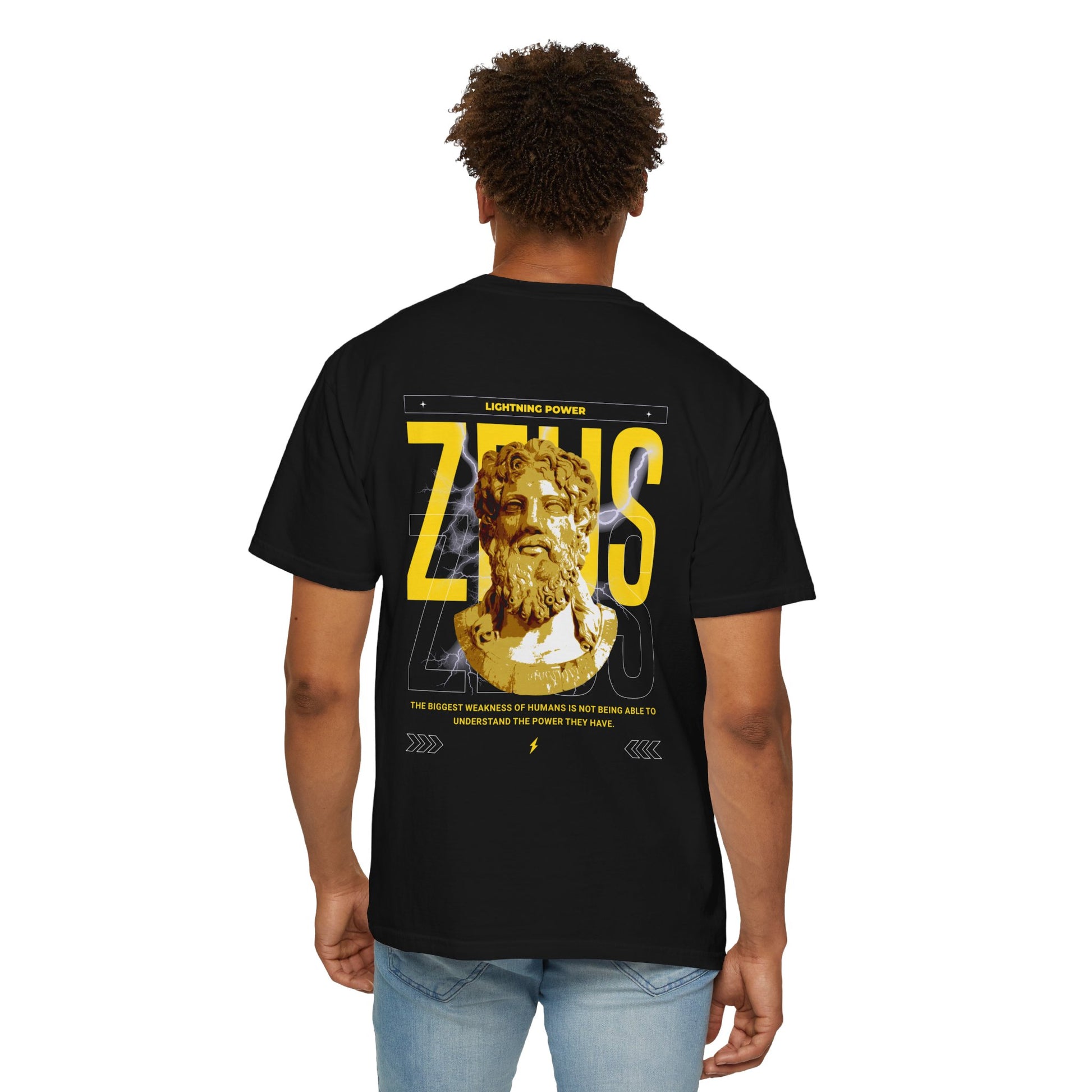 Zeus Graphic Tee, Cool Unisex T-Shirt, Mythology Shirt, Casual Wear, Gift for History Buffs, Lightning Power Tee