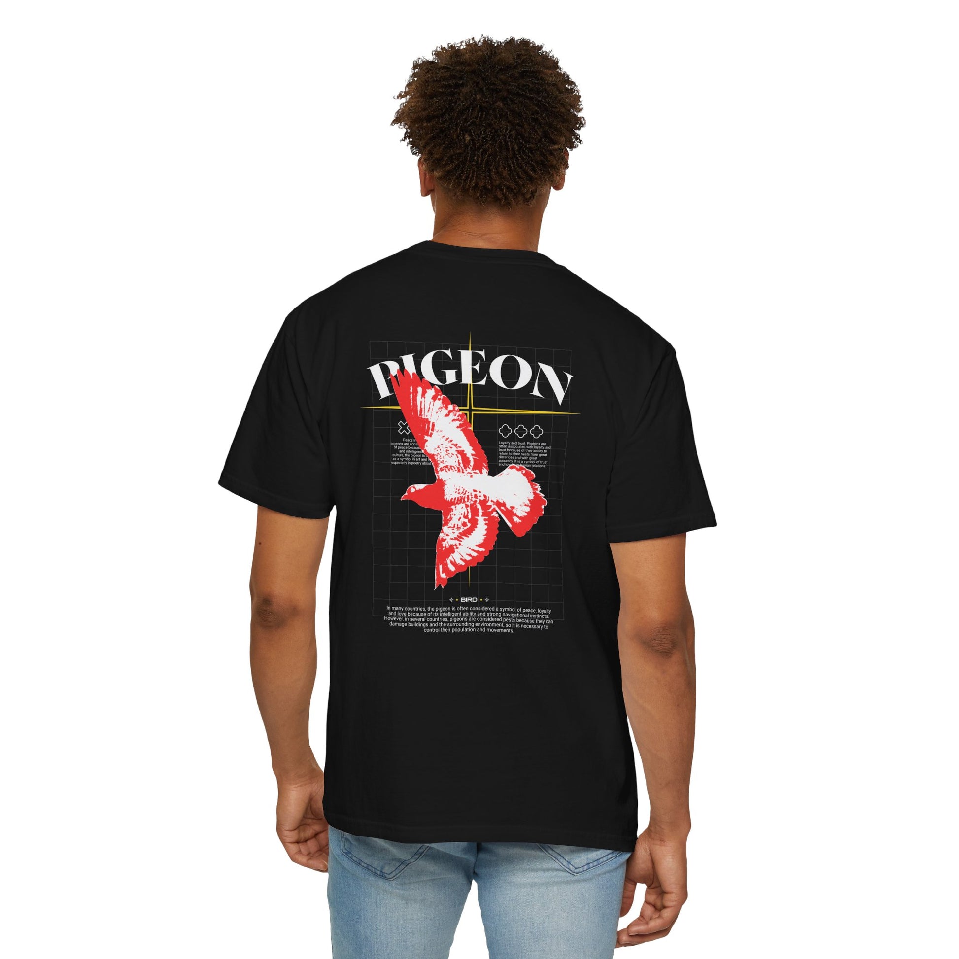 Stylish Unisex Garment-Dyed T-Shirt with Pigeon Design - Casual Streetwear, Perfect for Gifts, Summer Outings, and Everyday Wear