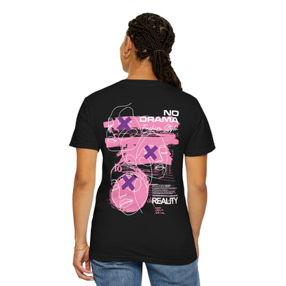 Unisex Garment-Dyed T-shirt with Bold Graphic Design - No Drama, Stylish Casual Wear, Trendy Streetwear, Gift for Friends, Everyday Comfort
