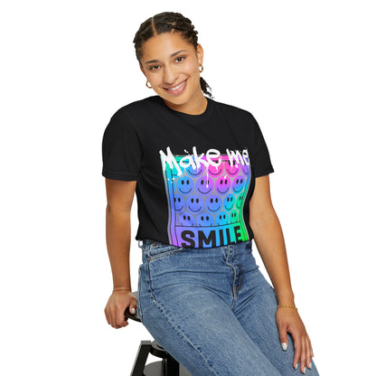 Make Me Smile Unisex T-shirt, Colorful Graphic Tee, Positive Vibes Shirt, Gift for Friends, Casual Everyday Wear