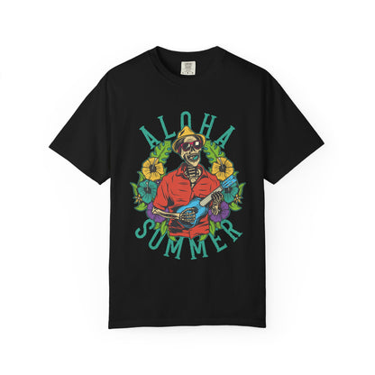 Aloha Summer Graphic T-Shirt, Casual Tee, Unisex Summer Shirt, Beachwear, Tropical Vibe Clothing, Fun Gift for Friends