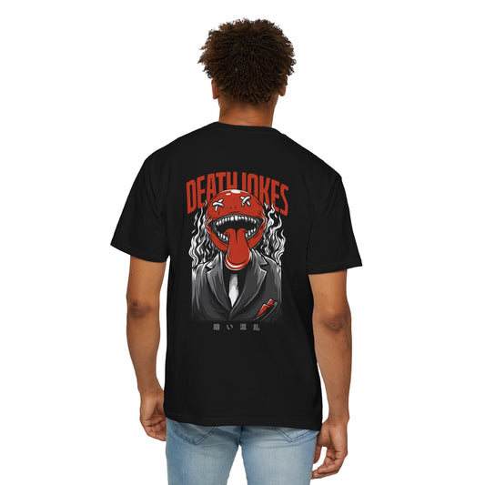Unisex Graphic Tee - Death Jokes Design, Funny T-Shirt for Halloween, Casual Wear, Gift for Geeks, Unique Party Apparel