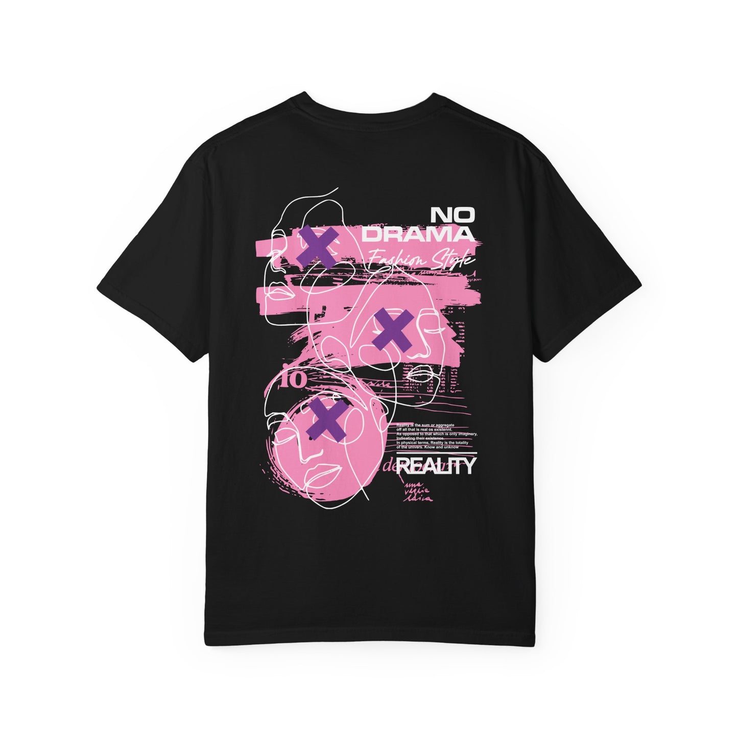 Unisex Garment-Dyed T-shirt with Bold Graphic Design - No Drama, Stylish Casual Wear, Trendy Streetwear, Gift for Friends, Everyday Comfort