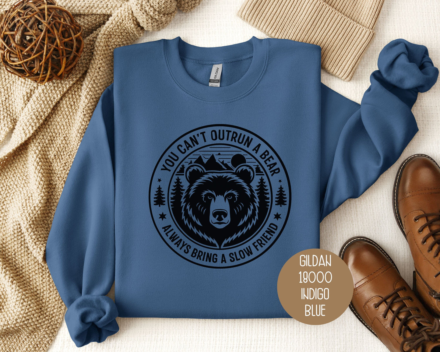 You Can't Outrun a Bear Always Bring a Slow Friend Sweatshirt-2